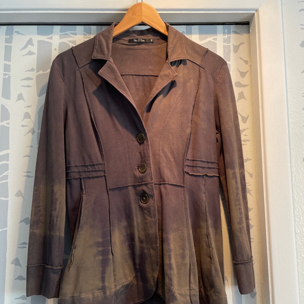 NIC+ZOE Purple & Green Tie Dye Blazer size PS